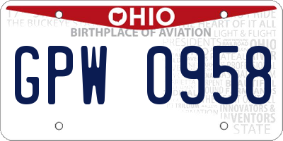 OH license plate GPW0958