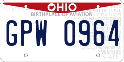 OH license plate GPW0964