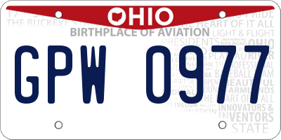 OH license plate GPW0977