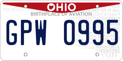 OH license plate GPW0995