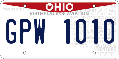 OH license plate GPW1010