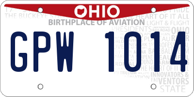 OH license plate GPW1014