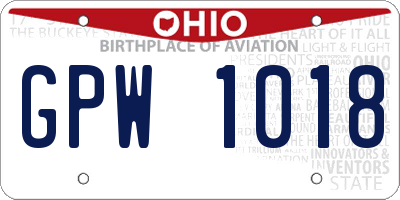 OH license plate GPW1018