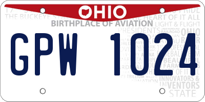 OH license plate GPW1024