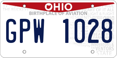 OH license plate GPW1028
