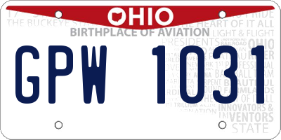 OH license plate GPW1031