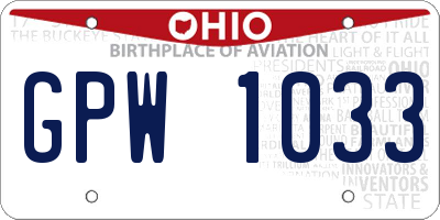 OH license plate GPW1033