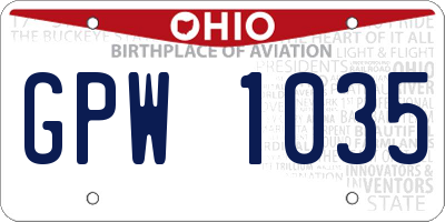 OH license plate GPW1035