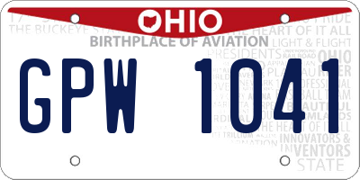 OH license plate GPW1041