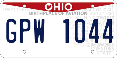 OH license plate GPW1044