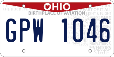 OH license plate GPW1046