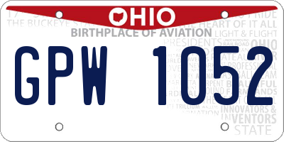 OH license plate GPW1052