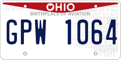 OH license plate GPW1064