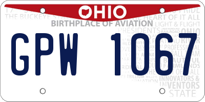 OH license plate GPW1067