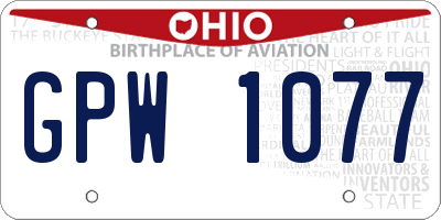 OH license plate GPW1077