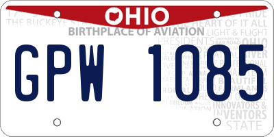 OH license plate GPW1085