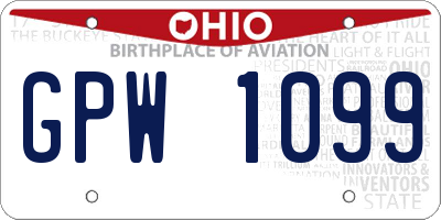 OH license plate GPW1099