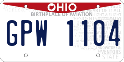 OH license plate GPW1104