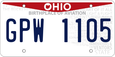 OH license plate GPW1105