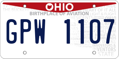 OH license plate GPW1107