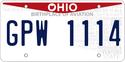 OH license plate GPW1114