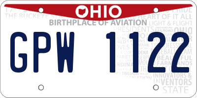 OH license plate GPW1122