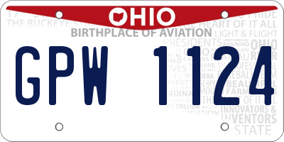 OH license plate GPW1124