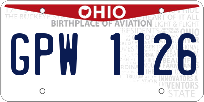 OH license plate GPW1126