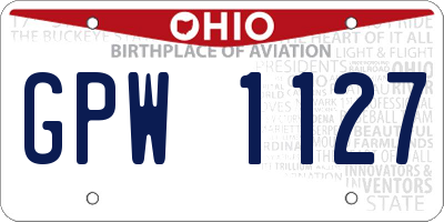 OH license plate GPW1127