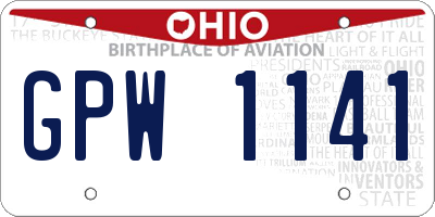 OH license plate GPW1141