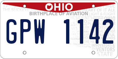 OH license plate GPW1142
