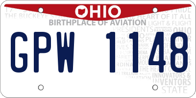 OH license plate GPW1148