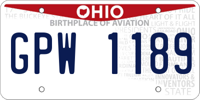 OH license plate GPW1189