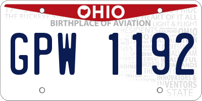 OH license plate GPW1192