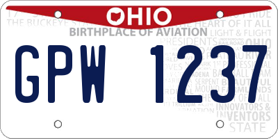 OH license plate GPW1237