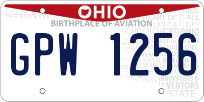 OH license plate GPW1256