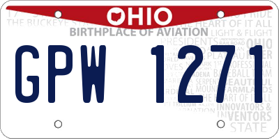 OH license plate GPW1271