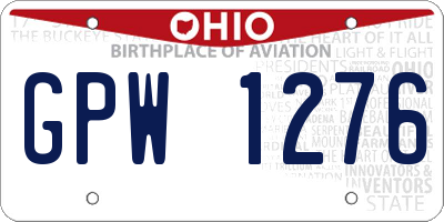 OH license plate GPW1276