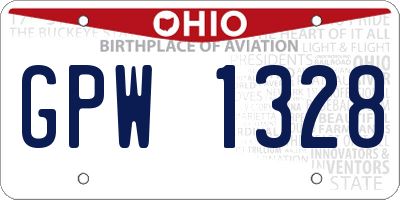 OH license plate GPW1328