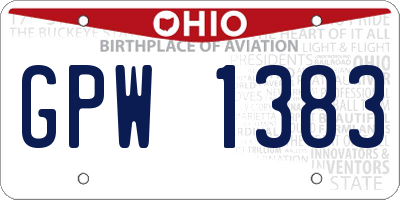 OH license plate GPW1383