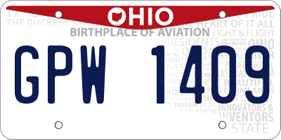 OH license plate GPW1409