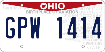 OH license plate GPW1414