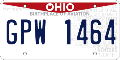 OH license plate GPW1464