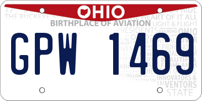 OH license plate GPW1469