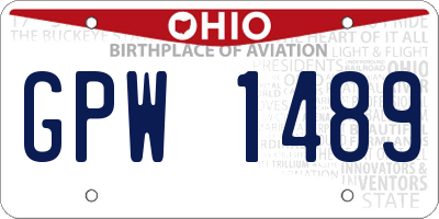 OH license plate GPW1489