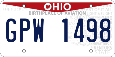 OH license plate GPW1498