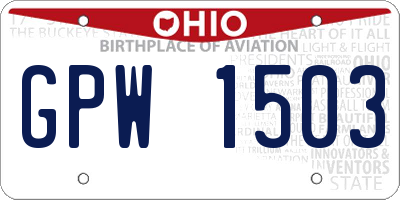 OH license plate GPW1503