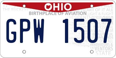 OH license plate GPW1507
