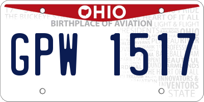 OH license plate GPW1517