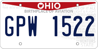 OH license plate GPW1522